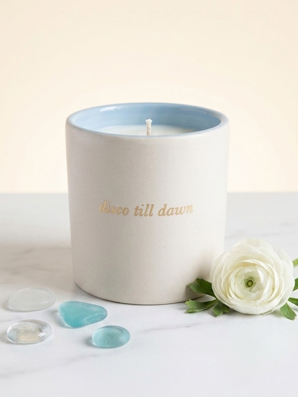 Blue and Cream “Disco Till Dawn” Scented Candle